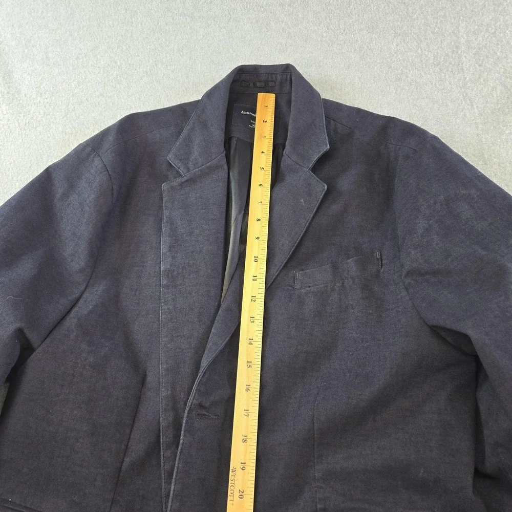 Abercrombie & Fitch Blazer Mens XL Blue Viscose Polyester Stretch Made In India